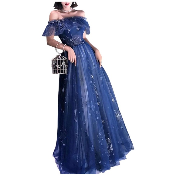 Brand New with Tag A-Line Elegant Prom Formal Evening Dress Off Shoulder Size 10